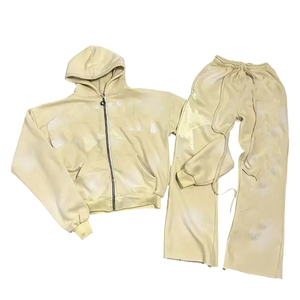 Conjuntos Deportivos de Dos Piezas para Hombre, Personalizados con Bordado Desgastado, Forro Polar para Invierno, Cómodos, Transpirables, Corte Regular, MOQ Bajo - Product Image 6