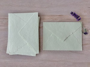 5x7 verde salvia 150gsm hecho a mano borde cubierto papel de trapo de algodón - Product Image 5