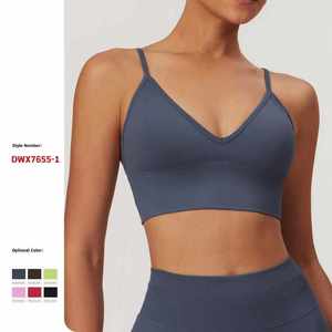 Sujetador deportivo de secado rápido sin espalda con correa sin costuras sujetador de yoga fitness de alta calidad sujetador ligero flexible de yoga - Product Image 3