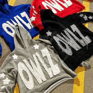 New Arrival French Terry <b>Hoodie</b> <b>Black</b> Plain Rhinestones <b>Hoodie</b> <b>Men</b> Full <b>Zip</b> <b>up</b> Plus Size Customized Design Hoodies - Product Image 3