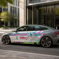 Film vinyle graphique imprimé sur mesure, Itasha Anime Car Wrap, autocollant PVC auto-adhésif pour carrosserie de véhicule, design personnalisé, sticker de carrosserie