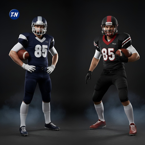 ชุดยูนิฟอร์มอเมริกันฟุตบอลแบบพิมพ์ลาย 3 มิติ สวมใส่สบาย ทนทาน ผลิตจากโพลีเอสเตอร์ 100% แห้งเร็ว ระบายอากาศได้ดี - Product Image 1