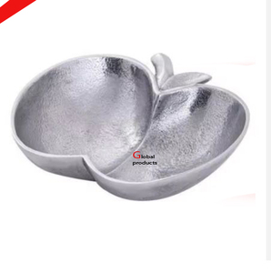 Vente chaude pomme forme argent fini métal aluminium bol de service pour hôtel restaurant et bar - Product Image 1