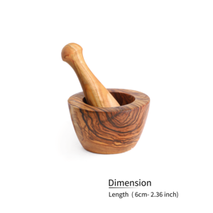 Mortero y Maja ArtisRaw con Bordes Redondeados, Hechos a Mano con Madera de Olivo, Ecológicos, Hechos en EE. UU. - Product Image 2