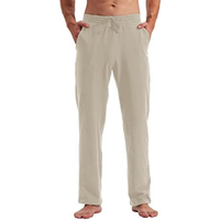 OEM – pantalon de survêtement de Yoga en coton pour hommes, pantalon d'exercice à fond ouvert, pantalon de détente athlétique, pantalon de survêtement ample avec poches