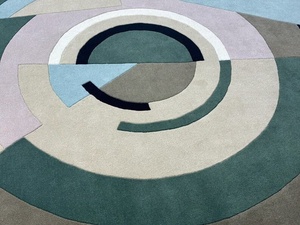 พรมขนสัตว์ทอมือสีทึบทันสมัยงานแฮนด์เมดพรมขนสัตว์ขนาดพิเศษพร้อมโลโก้ผ้าไหมลายแอบสแตรกต์ตกแต่งห้องสวดมนต์ - Product Image 3