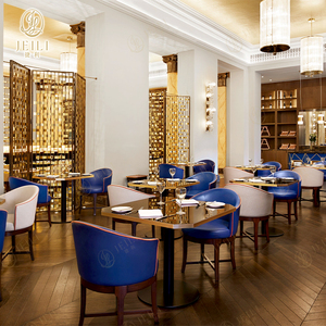 Ensemble de meubles de restaurant en marbre carré pour café et salon de thé, hôtels et restaurants de luxe légers, table et chaise - Product Image 2