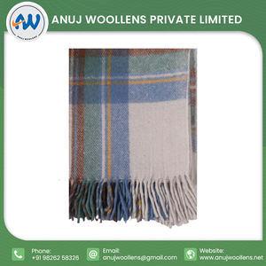 Recién llegado, diseño personalizado, suave Stewart, manta de lana azul silenciada, manta de tartán de lana reciclada - Product Image 3