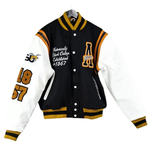 Veste de baseball à simple boutonnage personnalisée HBCU 2025 pour hommes avec logo technique brodé sur le devant vestes pour hommes - Product Image 4