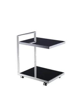 Chariot de service industriel de luxe en céramique écologique, motif végétal noir et or, fait main, élégant, pour traiteur et bar - Zahid Exports - Product Image 1