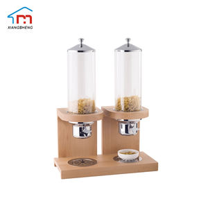 シリアルコンテナ収納セット朝食シリアルディスペンサー3リットルミニ木製ベースディスペンサー付き - Product Image 2