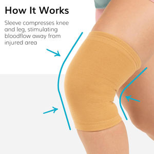 Elastic Slip-on Knee Sleeve | Flexible <b>Fabric</b> Knee Pain Compression Bandage for <b>Stretchy</b> Lightweight & Comfortable Support - Product Image 4