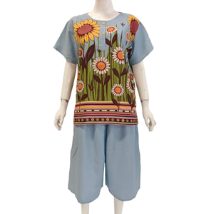 Chrysanta Ensemble de pyjama non tissé pour femme avec manches courtes et short - Product Image 2