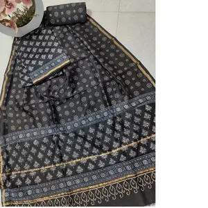 Tessuti stampati in seta con design floreale nero ideali per stilisti e boutique di moda per la rivendita