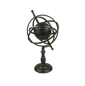 Globe en métal argenté élégant Globe de carte du monde classique avec finition polie pour la décoration intérieure - Product Image 1
