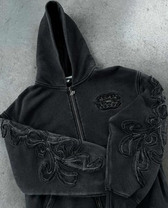 Sudadera con Capucha de Moda Urbana para Hombre, Estilo Hip Hop, con Pedrería, 100% Algodón, Sudadera Brillante de Invierno, Venta al por Mayor - Product Image 3