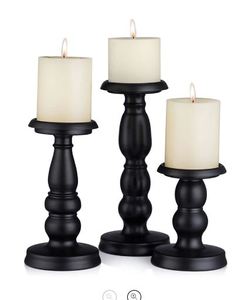 Ooden-Soporte de vela para mesa de boda, decoración del hogar, color negro - Product Image 1