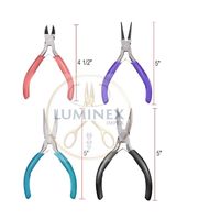 Juego de 4 Alicates de Joyería LUMINEX IMPEX de Alta Calidad, Acero al Carbono, Incluye Alicates de Punta Fina, Alicates de Corte, Alicates de Punta Curva