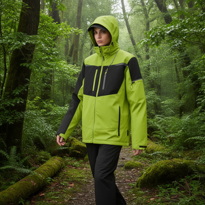 Terrax Workwear####Softshell <b>Raincoat</b>####Black/Lime Green####Size M - Product Image 3