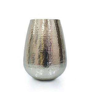 Elegant & Trendy New Metal Embossed Flower <b>Vase</b> Nickel Plated Handmade From Indian Craftsmanship for Decorative Use Metal <b>Vase</b> - Product Image 1