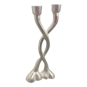 Support à bougies contemporain en aluminium, courbes artistiques, fait main, écologique, ajoute une touche vintage pour la maison moderne, Pâques/Noël - Product Image 6