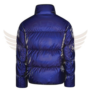Chaqueta acolchada de invierno sostenible 2025 personalizada para hombre, cuello levantado, burbuja acolchada, resistente al agua, transpirable, posición frontal del logotipo - Product Image 2