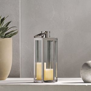 Linterna de vela de acero inoxidable resistente a la intemperie con acabado de níquel que protege contra la corrosión por humedad y el óxido - Product Image 2