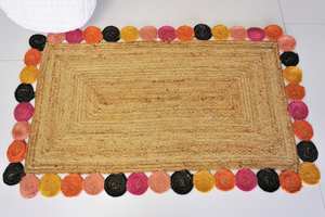 Tapis festonné en jute naturelle Tapis festonné bohème Tapis en jute tissé à la main pour maison luxueuse - Product Image 3