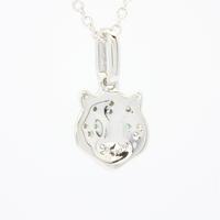 Collier pendentif lion en argent sterling plaqué rhodium avec zircon, fait sur mesure, de haute qualité et mignon, idéal pour les fêtes