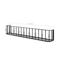 Support de jardinière en fer pour fenêtre, support mural en métal noir, étagère de garde-corps, support de pot de fleurs rectangulaire pour balcon extérieur