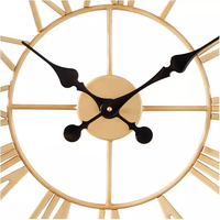 Reloj de pared romano de alambre de hierro y Metal de ratán Natural de latón AK, reloj de pared de Diseño de Interiores elegante para salón de casa o dibujo de habitación