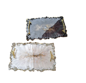 Rectangular <b>Serving</b> Tray Top Quality Resin <b>Serving</b> Tray Coffee Tea Dinner <b>Set</b> <b>Dishes</b> Plates Resin Tray Made in India - Product Image 2