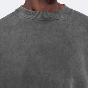 Sudadera Personalizada para Hombre, Estilo Holgado, Lavado Ácido, Cuello Redondo, Algodón, Felpa Francesa, Gruesa, Bordada, con Capucha - Product Image 6