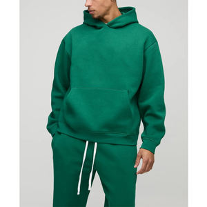 Hot selling 100% cotton oversized hoodie & <b>trouser</b> set for men's custom embroidered logo streetwear 2 piece set for man - Product Image 6