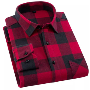 Camisa a cuadros de franela para hombre OVERSEAS SPORTS, camisa de manga larga informal de algodón cálido para ropa de otoño e invierno - Product Image 2