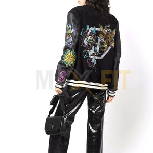 2025 taux de gros professionnel de haute qualité confortable produit Premium Design Unique vestes d'université à manches en cuir - Product Image 3