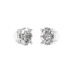 Pendientes de tuerca de moissanita VVS D de corte ovalado chapado en rodio de Plata de Ley 925, joyería fina para mujer, boda, uso diario, OEM ODM - Product Image 1