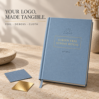 LABON Maßgefertigtes A5 Bildschirmfreies Sonntags-Ritual-Journal mit Leinen-Hardcover, Goldfolien-Logo und Geführten Wellness-Seiten
