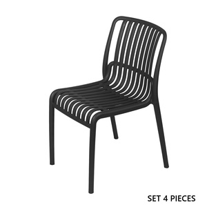 SET 4 Sedie da Pranzo Moderne Impilabili in Polipropilene per Esterni 48x52.5x82 Cm Arredamento Casa - Product Image 1