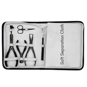 Kit d'outils pour extensions de cheveux de salon avec pinces de retrait Microlink, pince pour extensions à bandes, pince à sertir pour micro-anneaux, dissolvant de colle et anneau de séparation - Product Image 5