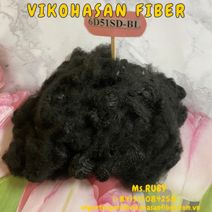 Proveedor de Vietnam Vikohasan fibra reciclada 15D SD negro sólido seco y fibra GRS para hacer tela no tejida tela de poliéster geotexto - Product Image 3