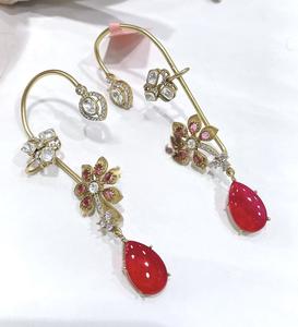 ต่างหูแบบหนีบ ดีไซน์ทันสมัย คุณภาพเยี่ยม ชุบเงิน ประดับด้วยมอยส์ซาไนต์ ดูหรูหรา เหมาะสำหรับงานแต่งงาน คอลเลคชั่นสำหรับผู้หญิงและเด็กผู้หญิง - Product Image 4