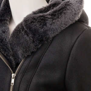 Chaqueta de Piel de Cordero para Mujer, Estilo Nuevo |   Chaquetas de Cuero de Invierno de Manga Larga, Impermeables, Resistentes al Viento y Ecológicas, de Primera Calidad - Product Image 5