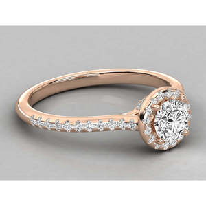 Bague solitaire en or 14 carats avec diamant rond brillant pour femme - Product Image 6