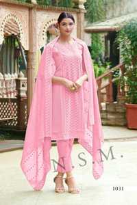 Tenue de créateur Trendy Modern Style Beautiful Heavy Georgette Kurti Pant With Dupatta & Embroidery Work Women Fashion Exporter - Product Image 3