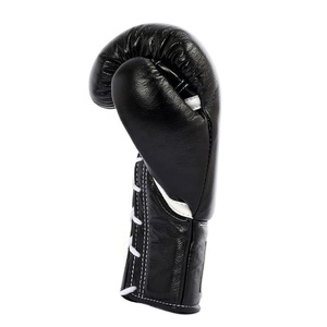 Guantes de Boxeo MMA de Primera Calidad para Competición, Cuero Vacuno Genuino, Cierre con Cordones, Transpirables, para Adultos, Personalizables - Product Image 3