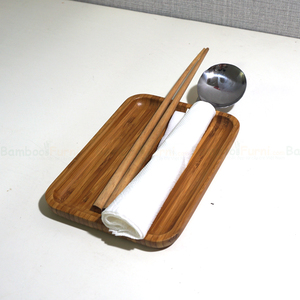 BFKT001-Minimalist 17x12cm Bamboo Storage Tray Rectangle Cutlery Organizer and Utensil/Silverware Tray for <b>Table</b> for <b>Parties</b> - Product Image 3
