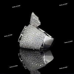 Collar de Hip Hop con Colgante de Bolsa de Dinero con Diamantes de Imitación VVS Moissanite, Chapado en Plata - Product Image 3