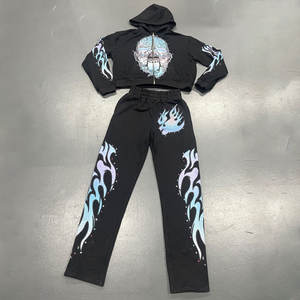 Conjunto Deportivo Personalizado 100% Algodón, Dos Piezas, Corte Regular, Sudadera con Capucha para Hombre, Felpa Transpirable, Invierno, Estampado, Chándal - Product Image 2