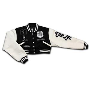 Chaqueta Bomber Varsity Corta para Mujer, Personalizada con Logotipo, Bordado Chenille, Estampado en Cuero, Estilo Urbano, Sostenible, OEM - Product Image 3